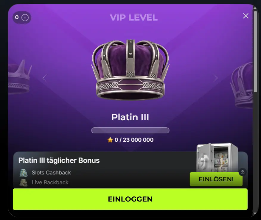 Dieselwin Casino VIP programme and loyalty levels